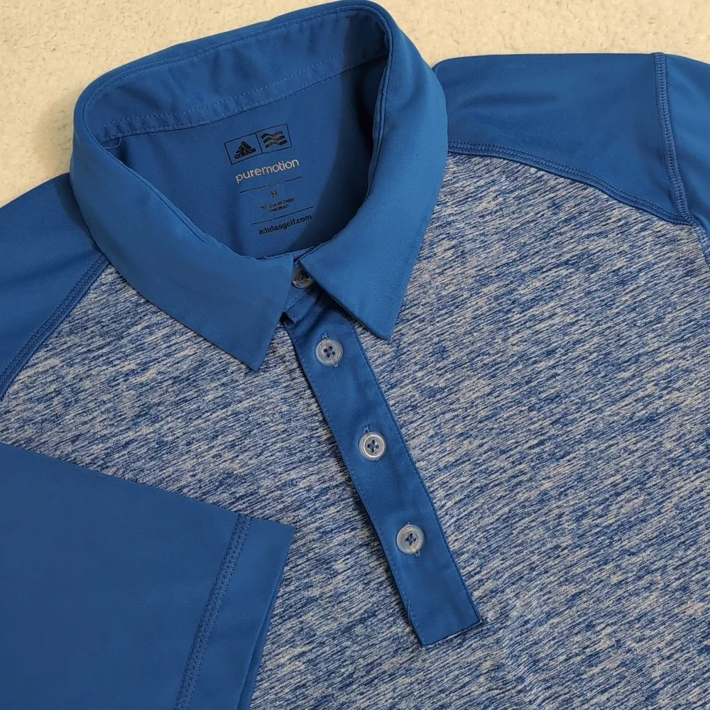 ADIDAS Men's M Pure motion BLUE/HAZY BLUE POLO GOLF SHIRT - Picture 1 of 8
